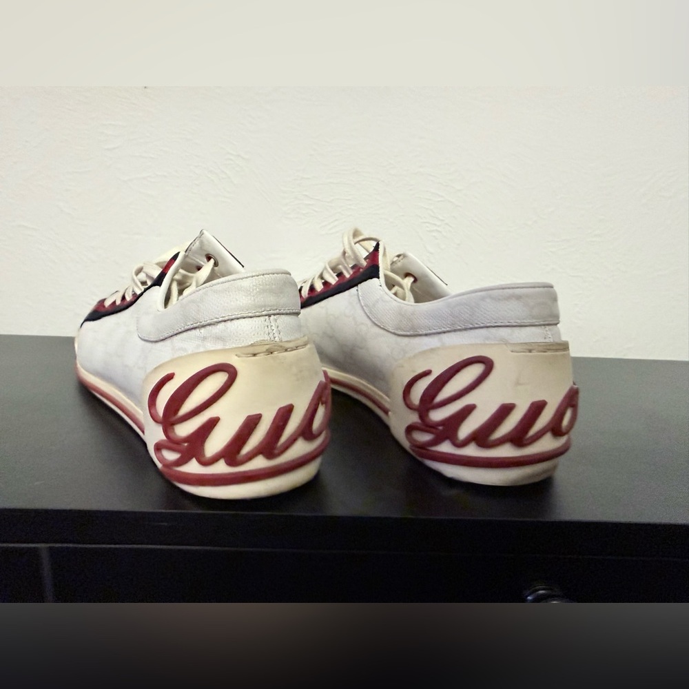 Gucci Web GG Canvas Sneakers with Script Heel - Project Pair